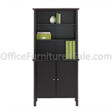 Realspace Chase Outlet Bookcase With Doors, 63"H x 30"W x 12"D, Dark Chestnut