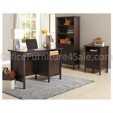 Realspace Chase Outlet Bookcase With Doors, 63"H x 30"W x 12"D, Dark Chestnut