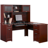 (Scratch & Dent) Realspace Outlet Magellan L-Shaped Desk, Classic Cherry