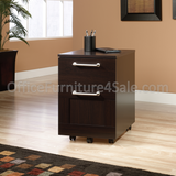 Sauder Town Outlet Collection 2-Drawer Pedestal File, 23 1/4"H X 15 1/2"W X 18 3/4"D, Jamocha