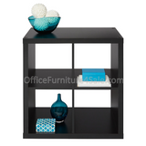 Brenton Studio Outlet Cube Bookcase, 4-Cube, Small, 27 5 1/16"H x 27 3/8"W x 14 7/8"D, Black