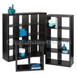 Brenton Studio Outlet Cube Bookcase, 4-Cube, Small, 27 5 1/16"H x 27 3/8"W x 14 7/8"D, Black