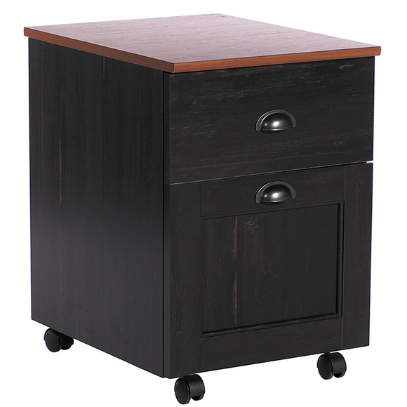 (Scratch & Dent) Realspace Outlet Shore Mini Solutions Rolling Pedestal, 22 3/8''H x 15 1/2''W x 19 1/2''D, Antique Black