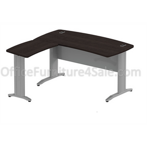 BBF Sector 60" x 60" Curved L-Desk, 30"H x 60"W x 58 11/16"D, Mocha Cherry