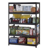 (Scratch & Dent) Edsal Heavy-Duty Steel Shelving, 5 Shelves, 72"H x 48"W x 24"D, Black, MR4824BLKLB