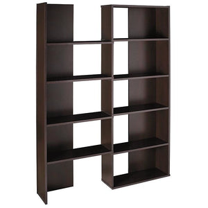 (Scratch & Dent) Realspace Outlet Cove Springs Expanding 5-Shelf Bookcase, 71 1/2"H x 50 5/16"W x 10"D, Espresso
