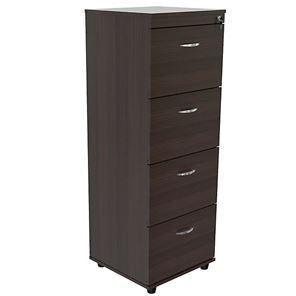 Inval Outlet 17-3/4"D Vertical 4-Drawer File Cabinet, Espresso Wengue