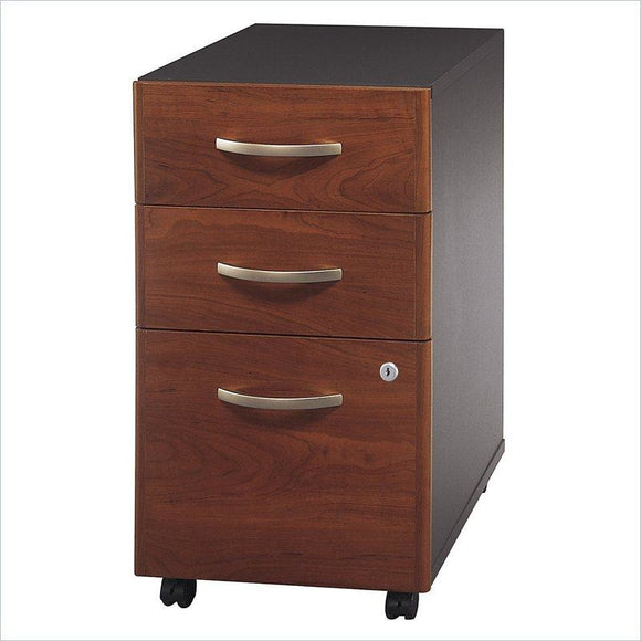 (Scratch & Dent) Bush Components 3-Drawer Mobile File Cabinet, Hansen Cherry/Graphite Gray