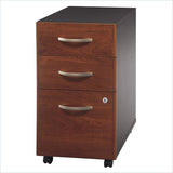 (Scratch & Dent) Bush Components 3-Drawer Mobile File Cabinet, Hansen Cherry/Graphite Gray