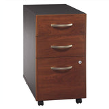 (Scratch & Dent) Bush Components 3-Drawer Mobile File Cabinet, Hansen Cherry/Graphite Gray