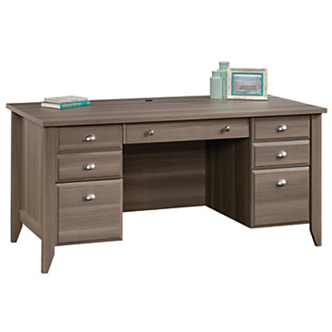 (Scratch and Dent) Sauder Outlet Shoal Creek Executive Desk, Diamond Ash