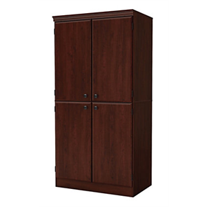 (Scratch & Dent) South Shore Morgan 4-Door Storage Armoire, Royal Cherry