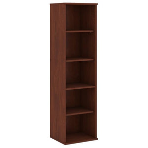Bush Business Outlet Furniture 5-Shelf Narrow Bookcase, 66 7/8"H x 17 15/16"W x 15 1/2"D, Hansen Cherry