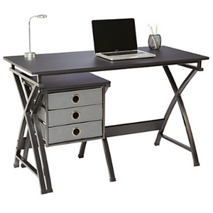 (Scratch & Dent) Brenton Studio Outlet X-Cross 48"W Desk And File Set, Black