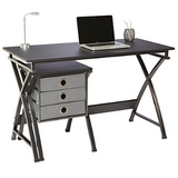 (Scratch & Dent) Brenton Studio Outlet X-Cross 48"W Desk And File Set, Black