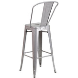 30'' High Metal Indoor-Outdoor Barstool with Back