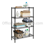(Scratch & Dent) GHL Outlet Wire Shelving, 4 Shelves, 54"H x 36"W x 14"D, Black