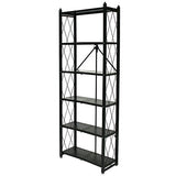 Origami Outlet 6-Tier Book Shelf, 74 13/16"H x 16 15/16"W x 4 3/4"D, Black