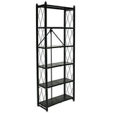 Origami Outlet 6-Tier Book Shelf, 74 13/16"H x 16 15/16"W x 4 3/4"D, Black