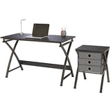 (Scratch & Dent) Brenton Studio Outlet X-Cross 48"W Desk And File Set, Black
