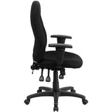High Back Black Fabric Multifunction Swivel Ergonomic Task Office Chair