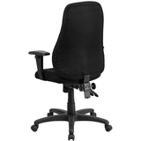 High Back Black Fabric Multifunction Swivel Ergonomic Task Office Chair
