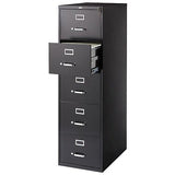 (Scratch & Dent) WorkPro Outlet 26 1/2"D Vertical Legal-Size File Cabinet, 5 Drawers, 30% Recycled, Black