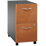 Bush Business Furniture Outlet Components Collection 2 Drawer Mobile Pedestal, 28 1/8"H x 15 3/4"W x 20 3/8"D, Natural Cherry