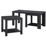 Ameriwood Home Holly Bay Coffee Table and End Table Set, Black