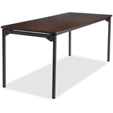 Iceberg Maxx Legroom-Series Wood Folding Table, 72"W x 30"D, Walnut/Black