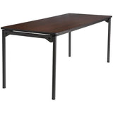 Iceberg Maxx Legroom-Series Wood Folding Table, 72"W x 30"D, Walnut/Black