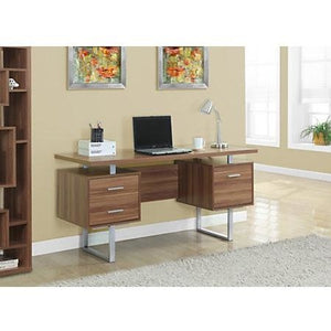 Monarch Specialties Retro-Style Computer Desk, Walnut