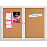 (Scratch & Dent) Quartet Anodized Aluminum Frame Enclosed Bulletin Board, 36"H x 48"W, 2 Doors