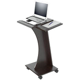 Inval Rolling Laptop Cart, Espresso-Wengue