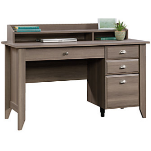 (Scratch & Dent) Sauder Outlet Shoal Creek Collection Transitional Wood Desk With Organizer Hutch, 36 1/4