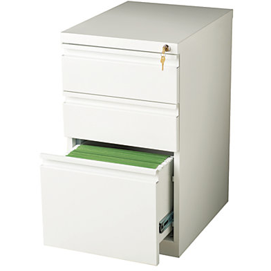 (Scratch & Dent) WorkPro Outlet Metal Letter-Size Vertical Mobile Pedestal File, 3-Drawer, 27 3/4