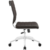Aspire Armless Mid Back Office Chair in Brown
