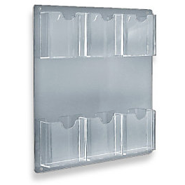 Azar Outlet Displays Wall-Mount Brochure Holders, 6 Pockets, 15