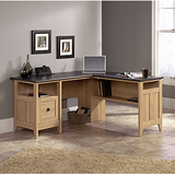 Sauder Outlet L-Shaped Desk W: 59", D: 58 3/4", H: 29 1/4" , Dover Oak finish