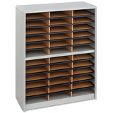 Safco Outlet Value Sorter Steel Corrugated Literature Organizer, 36 Compartments, Gray