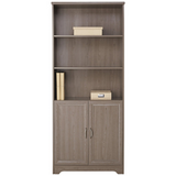 (Scratch & Dent) Realspace Outlet Magellan Collection 5-Shelf Bookcase With Doors, Gray