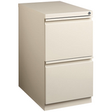 (Scratch & Dent) WorkPro 20"D 2-Drawer Vertical Mobile Pedestal File Cabinet, 27 3/4"H x 15"W x 19 7/8"D, Putty