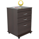 (Scratch & Dent) Outlet Inval Mobile File Cabinet, 3 Drawer, 24 3/4"H x 18 5/8"W x 15 5/8"D, Espresso Wengue