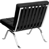 Algarve Mid-Century Modern Lounge Chair, Black/Chrome