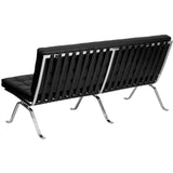 Algarve Mid-Century Modern Sofa, Black/Chrome