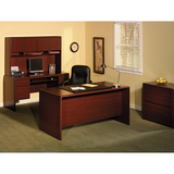 Outlet Bush Furniture Northfield Office Desk With Storage, Harvest Cherry, Standard Delivery