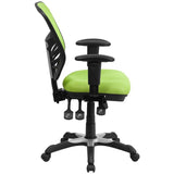 Mid-Back Mesh Multifunction Executive Swivel Ergonomic Office Chair with Adjustable Arms