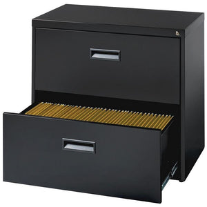 (Scratch & Dent) Realspace Outlet 30"W Lateral 2-Drawer File Cabinet, Metal, Black