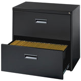 (Scratch & Dent) Realspace Outlet 30"W Lateral 2-Drawer File Cabinet, Metal, Black
