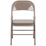 Samson Series Triple Braced & Double Hinged Beige Metal Folding Chair